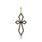 Art deco large diamond cross on hinged bail, in black diamonds and yellow gold <span class='visuallyhidden'>Call, text 323-404-2959 for shopping help.</span>